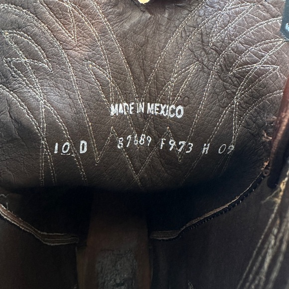 Vintage Frye Billy Pull On Western Boots Roper 87689 Leather Brown Mens Size 10D - Picture 9 of 10